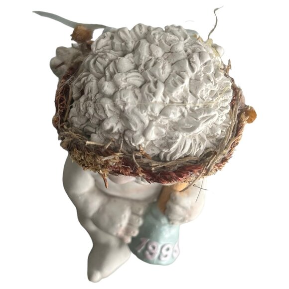 1995 Dreamsicles Figurine Town Crier Cherub Angel Kristin Wreath and Bell VTG - Picture 7 of 9